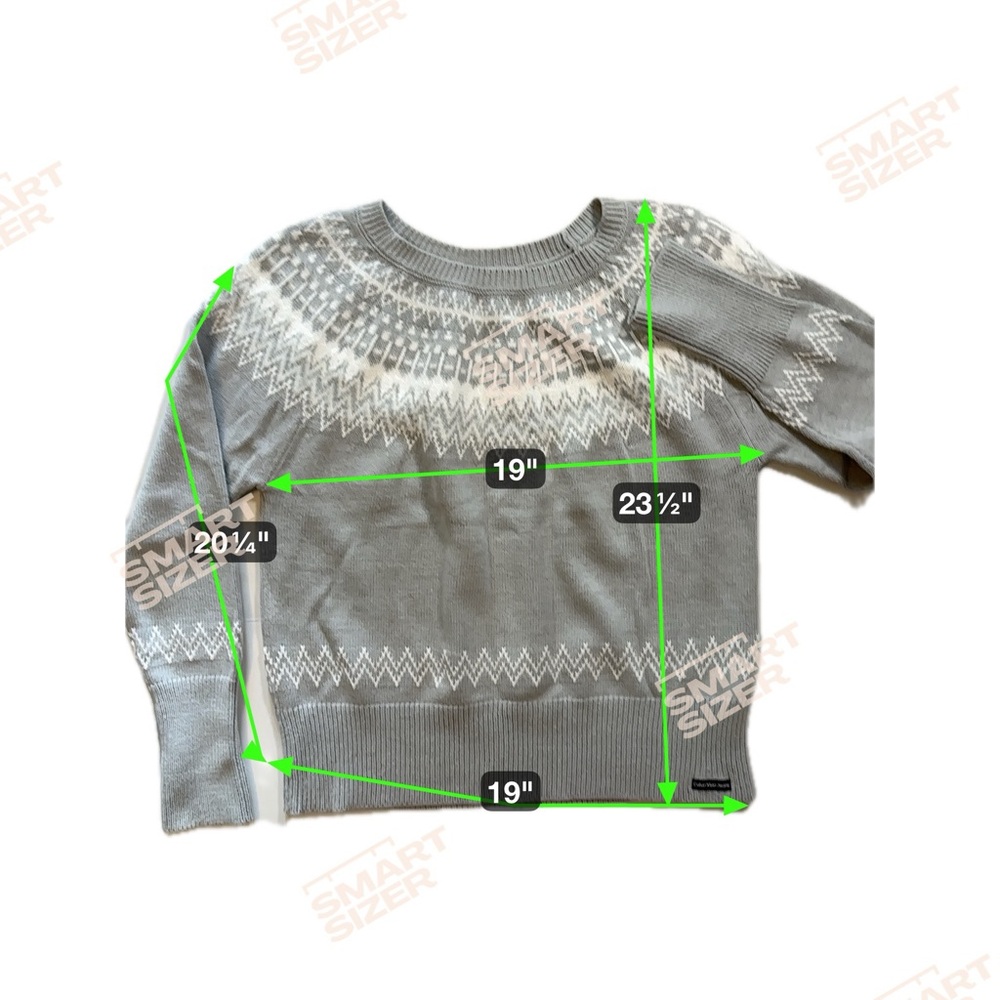 Calvin Klein jeans woven‎ gray/white sweater SZ L. Faire Isle Cotton - Picture 6 of 6